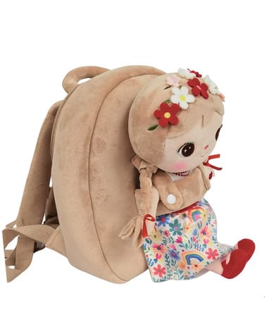 Rucsac Metoo personalizat, model Flower Girl, cu jucarie detasabila (cresa/gradinita)