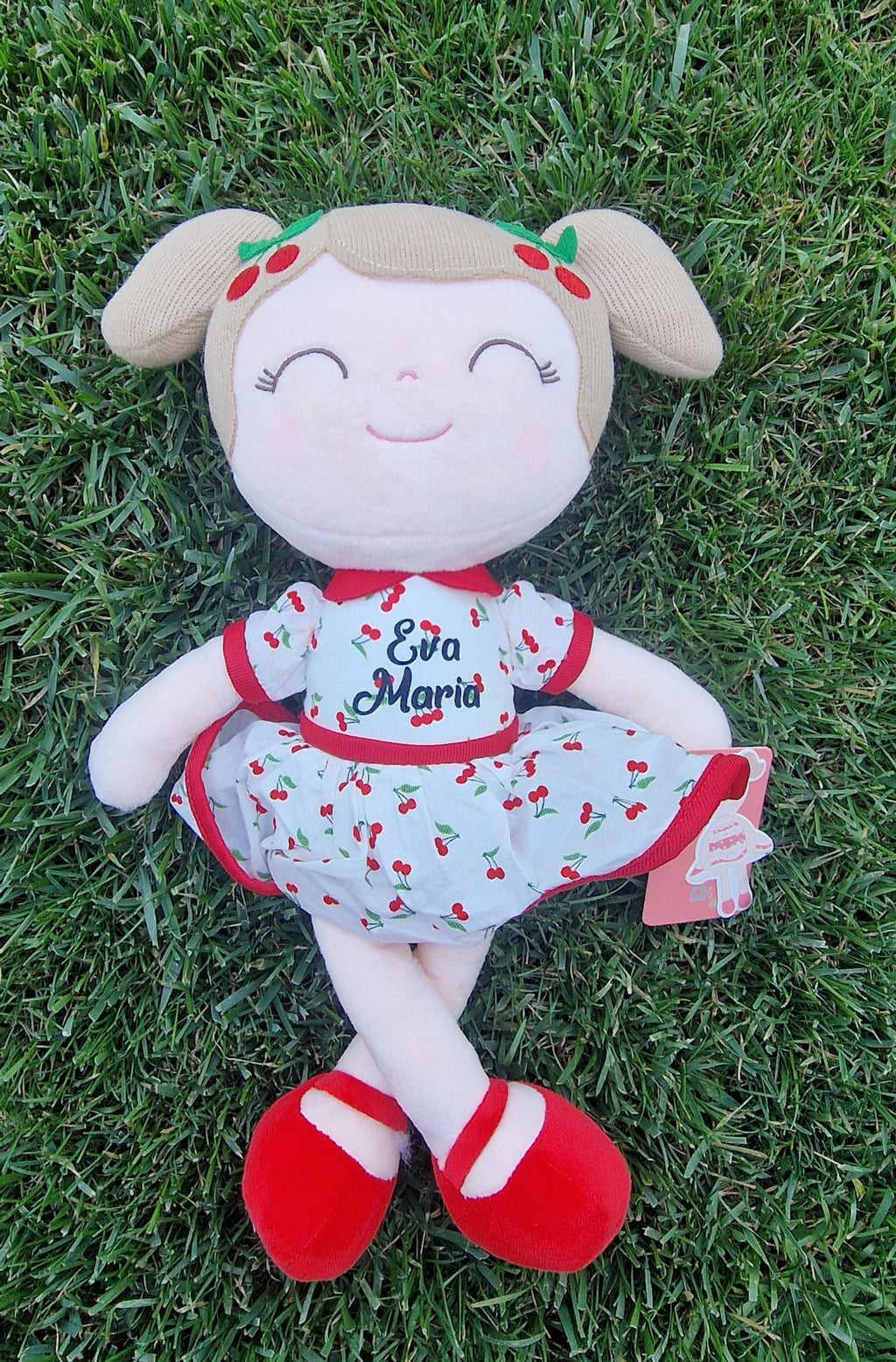 Papusa personalizata cu nume, model Ciresica - Eva Maria