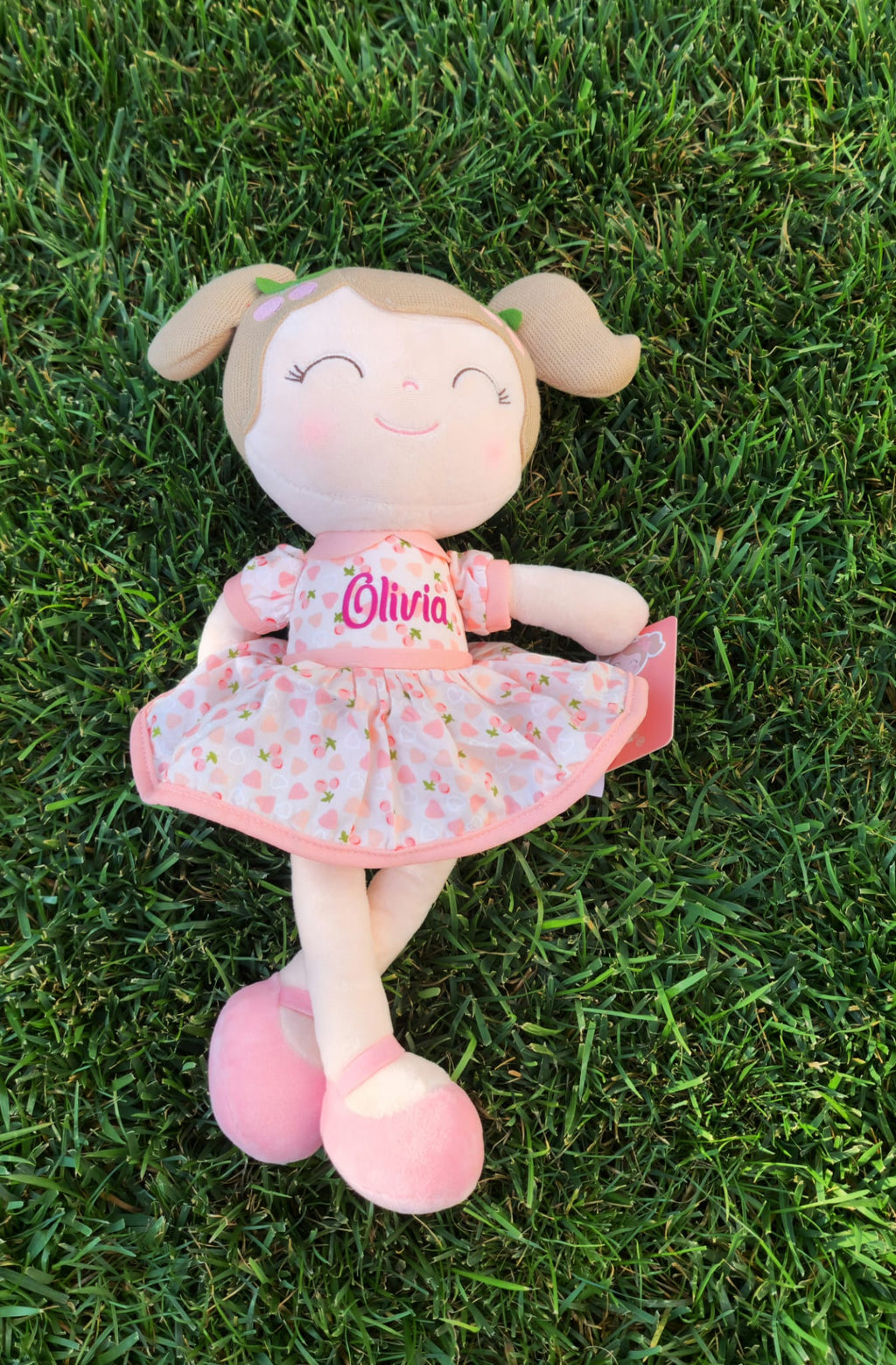 Papusa personalizata cu nume, model Ciresica - Olivia