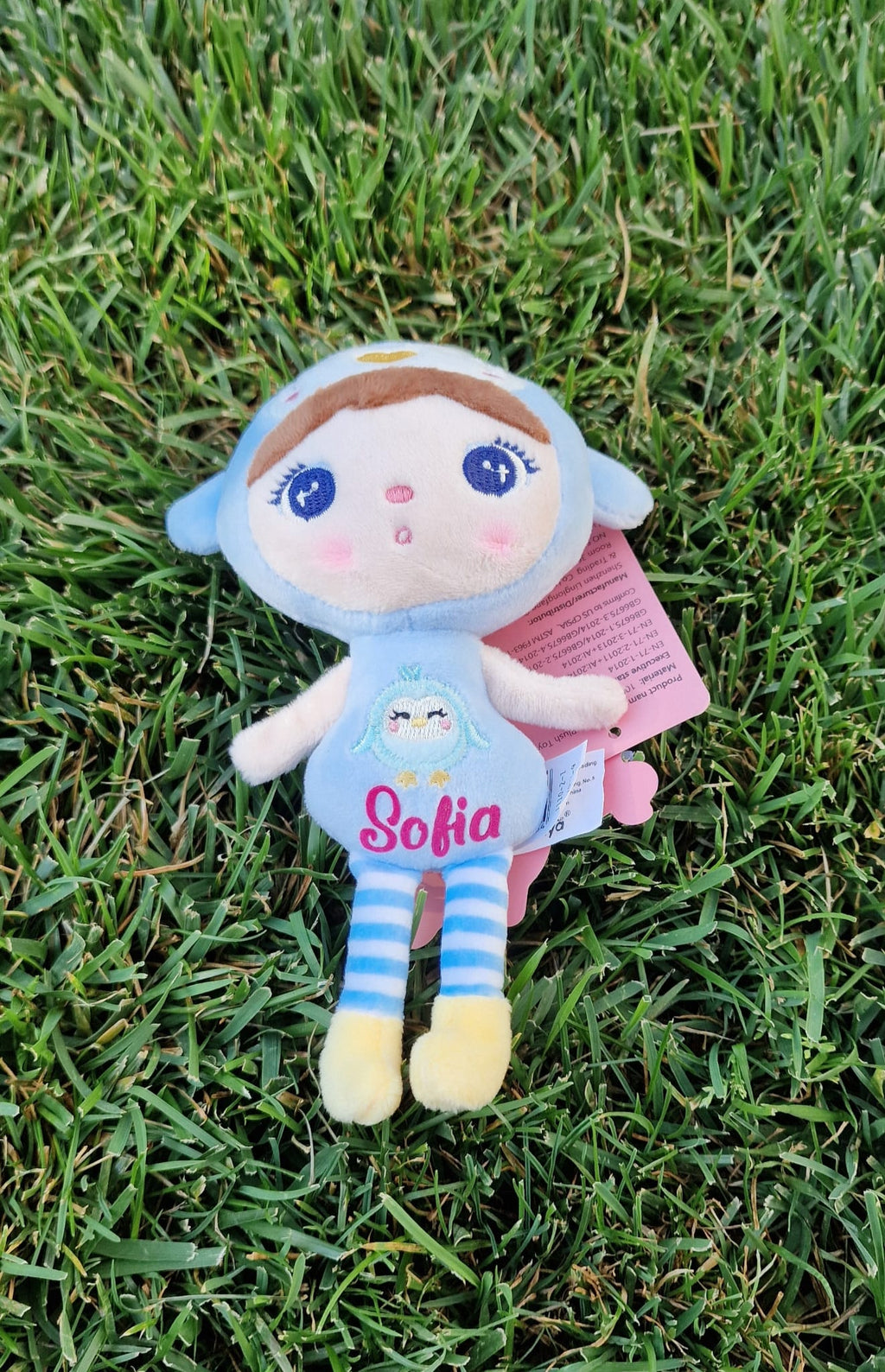 Papusa personalizata cu nume, model Pinguin - Sofia, 20 cm